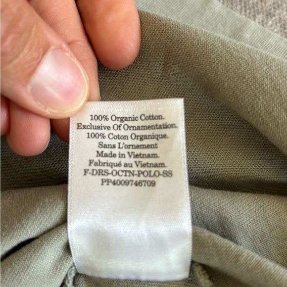 Everlane Organic Cotton Olive Green Polo Shirtdress with White Collar Size Small - Picture 10 of 11